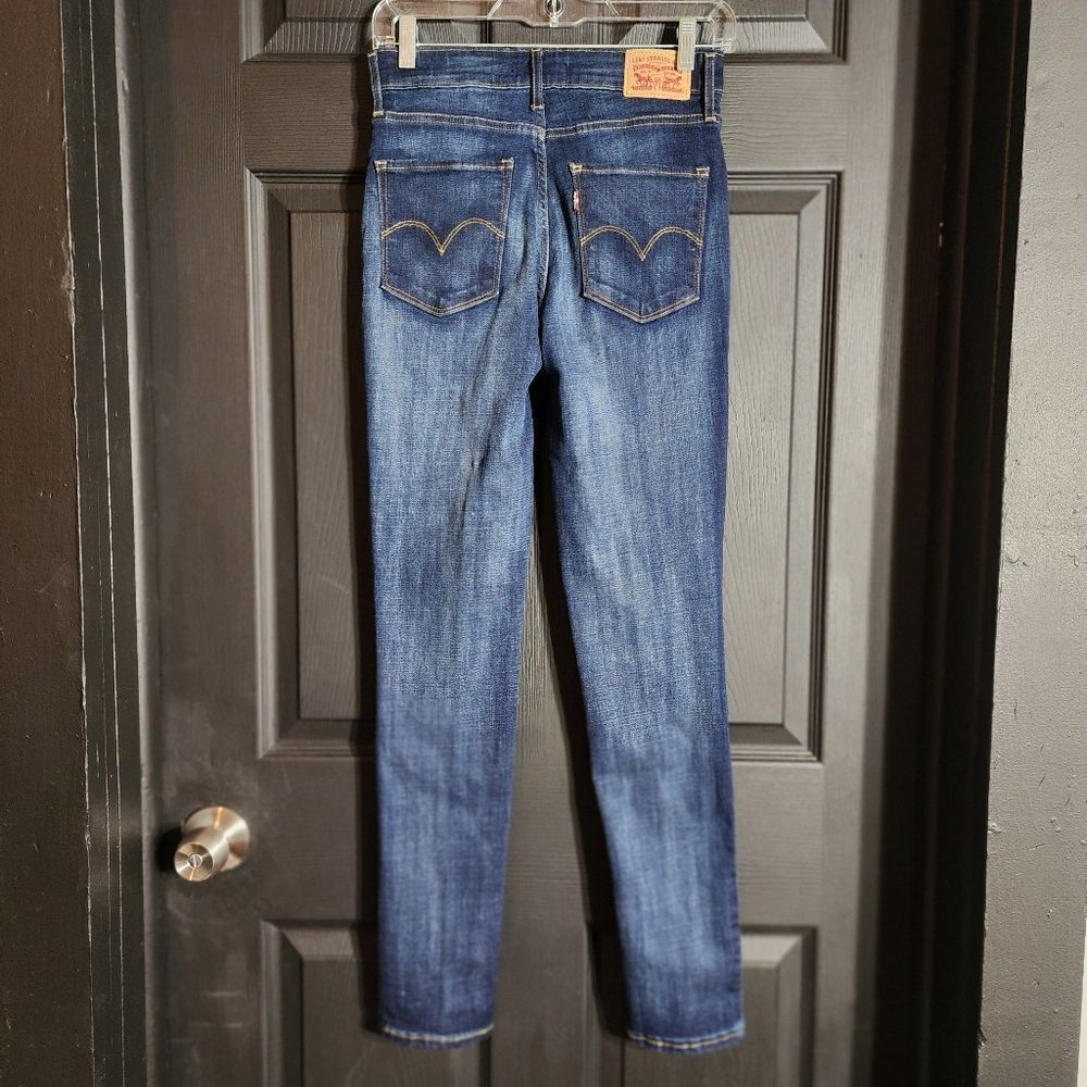 Levi's 721 High Rise Skinny Jeans - Blue Story - Picture 13 of 14